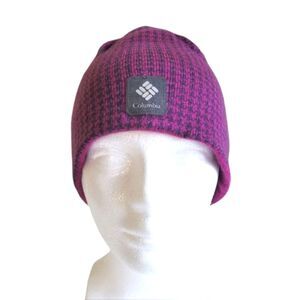 Columbia Reversible Ladies Knit Beanie Hat Pink